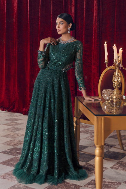 Pakistani Lehenga with Choli In Deep Green Color Online 2021 – Nameera by  Farooq