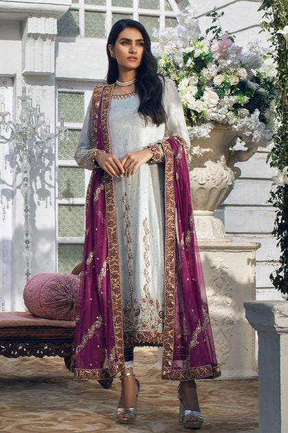 Elegant Pakistani Long Kameez with Trousers and Dupatta Dress – Nameera by  Farooq