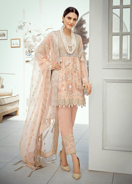 Buy Beautiful Pakistani Peplum Dress With Hand Embroidery Nameera by Farooq Buy Beautiful Pakistani Peplum Dress With Hand Embroidery Nameera by Farooq