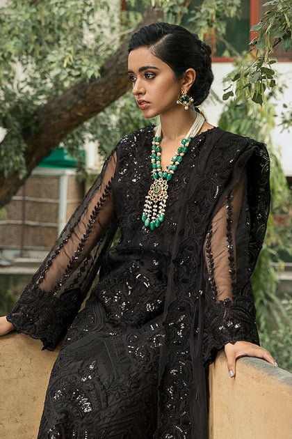 Pakistani Black Dress Party Wear Designer Online #PF137
