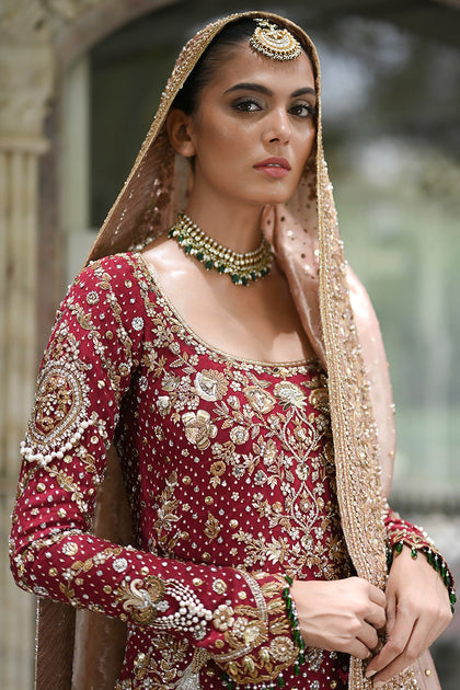 Maroon peach hotsell bridal lehenga