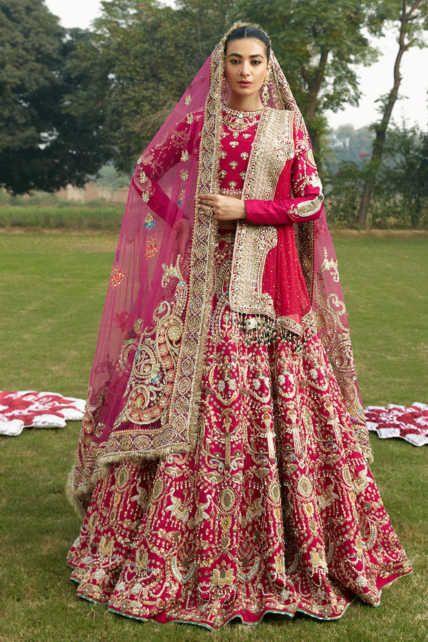 Pink Golden Lehenga Choli for Pakistani Wedding Dresses