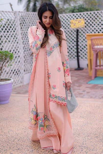Pink Sharara Kameez Pakistani Eid Dress in Premium Lawn SMALL Pink Sharara Kameez Pakistani Eid Dress in Premium Lawn SMALL
