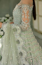 Heavy Pistachio Lehenga Gown for Indian Bridal Wear