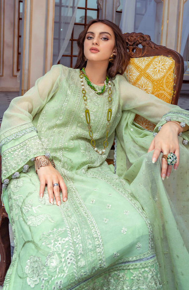 Premium Cotton Net Kameez Trouser Pakistani Embroidered Dress