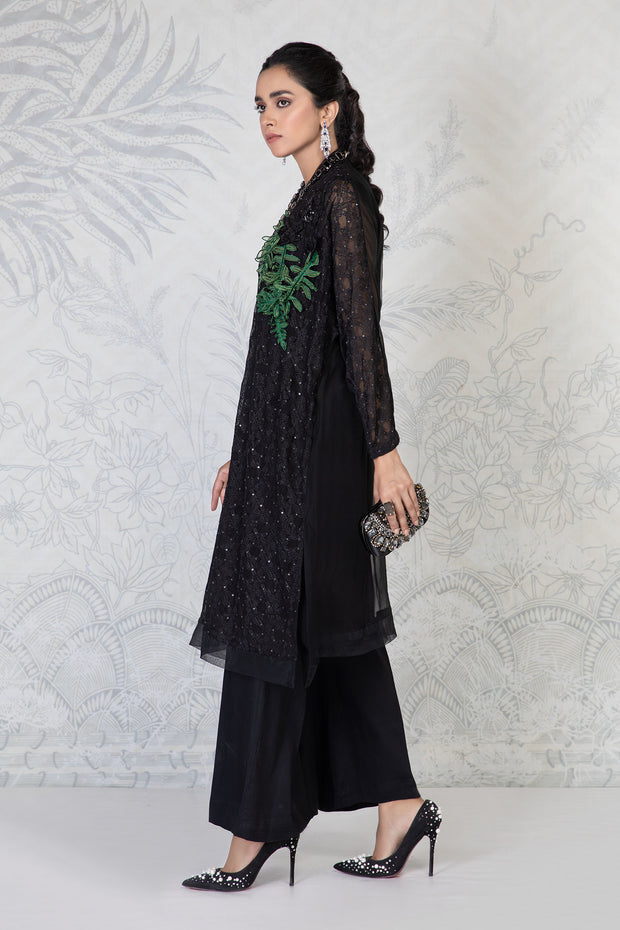 Premium Kameez Trouser Dupatta Pakistani Black Dress Online
