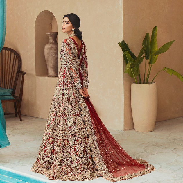 Buy Traditional Lehenga Gown Red Bridal Dress Pakistani Nameera By Farooq buy-traditional-lehenga-gown-red-bridal-dress-pakistani-nameera-by-farooq