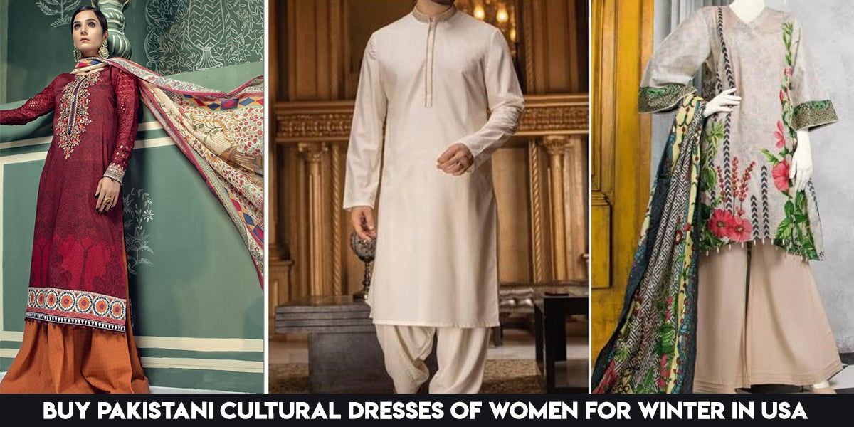 Buy Pakistani Cultural Dresses of Women for Winter in USA – Nameera by  Farooq