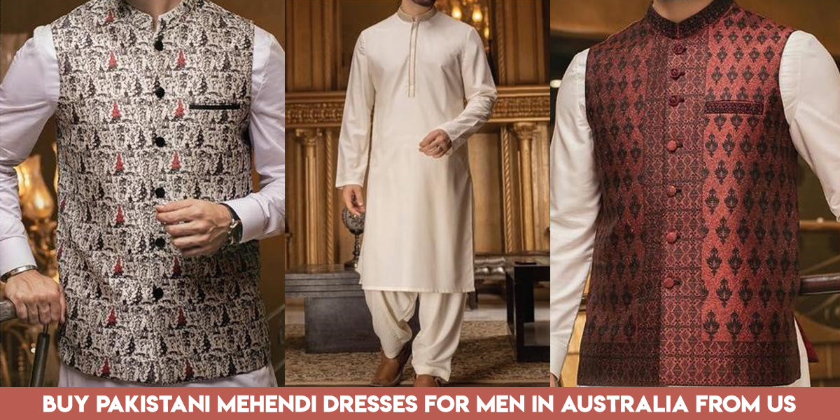 Buy Pakistani Mehendi Dresses for Men in Australia from us Nameera by Farooq