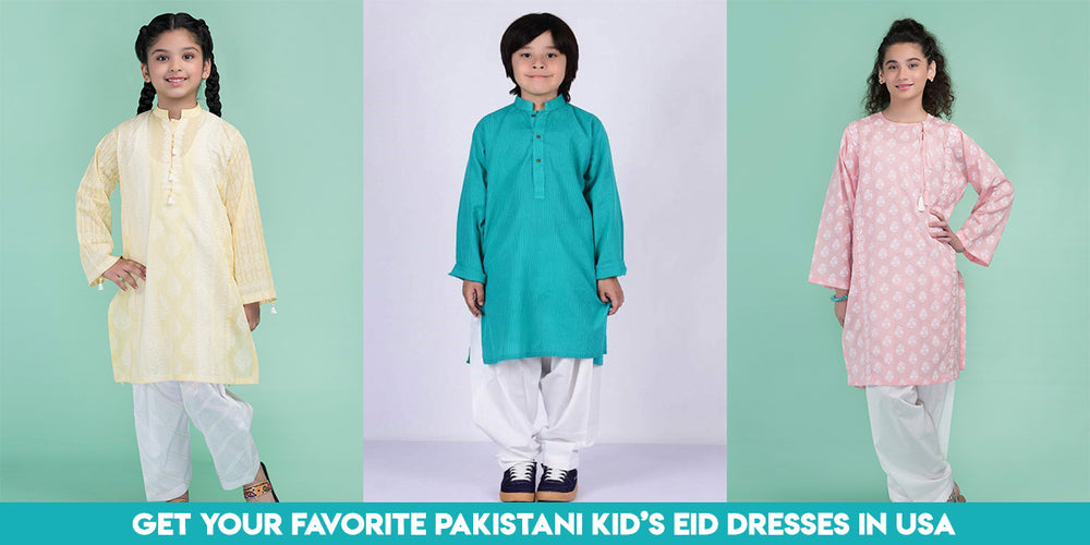 Get your Favorite Pakistani Kid s Eid Dresses in USA Nameera by