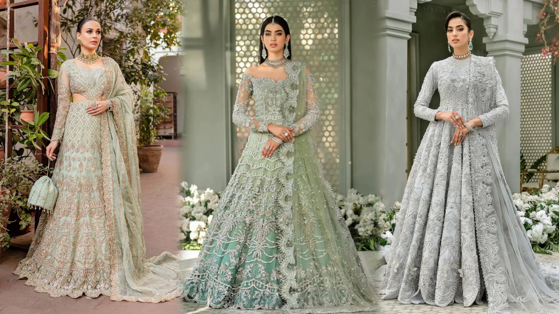 bridal wear collection long tail designer top with skirt indian showroom  designer collection for wedding dresses