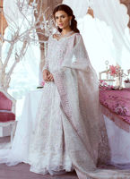 Pakistani Bridal Dress with long tail maxi with Dabka Naqshi
