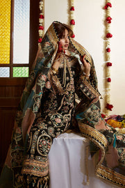 Embellished Organza Pakistani Party Dress with Dupatta