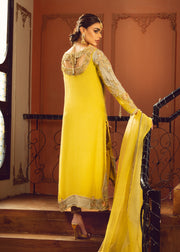 Elegant Sage and Jade Pakistani Party Dress with Gold Embroidery