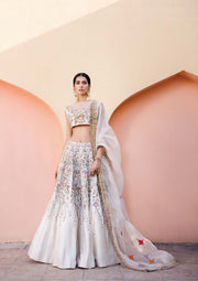 Pakistani Bridal Dress in Embellished Raw Silk