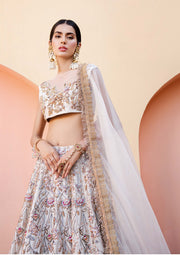 Pakistani Bridal Dress in Embellished Raw Silk