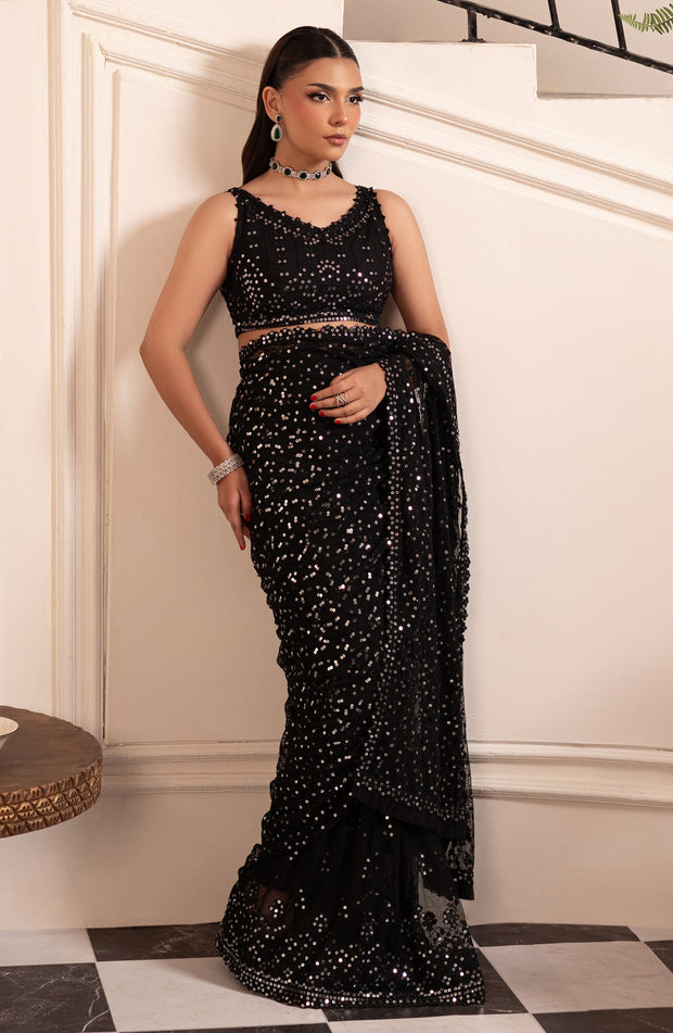 ZRF 003 GISELE - Elegant Sequins Embroidered Net Blouse
