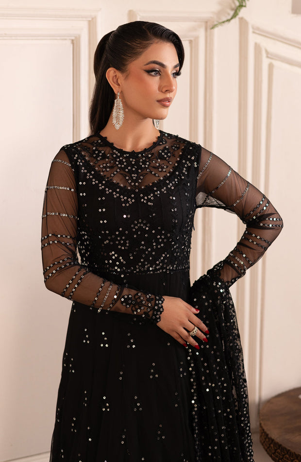 ZRF 003 GISELE - Elegant Sequins Embroidered Net Blouse