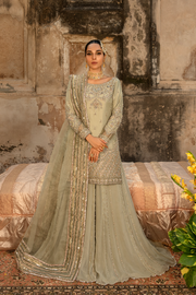 Moss Green Pakistani Bridal Dress with Embellished Details