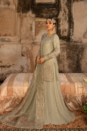 Moss Green Pakistani Bridal Dress with Embellished Details