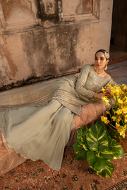 Moss Green Pakistani Bridal Dress with Embellished Details