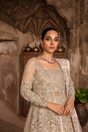 Peach Nude Pakistani Bridal Dress with Shimmery Lehnga