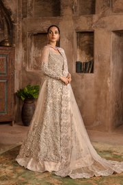 Peach Nude Pakistani Bridal Dress with Shimmery Lehnga