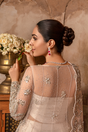 Peach Nude Pakistani Bridal Dress with Shimmery Lehnga