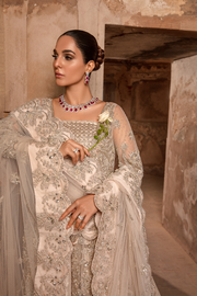 Peach Nude Pakistani Bridal Dress with Shimmery Lehnga