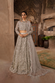Stunning Grey Silver Pakistani Bridal Dress with Embellishments