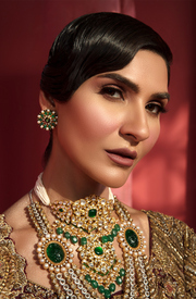 Elegant Maroon Bridal Lehenga with Gold Accents