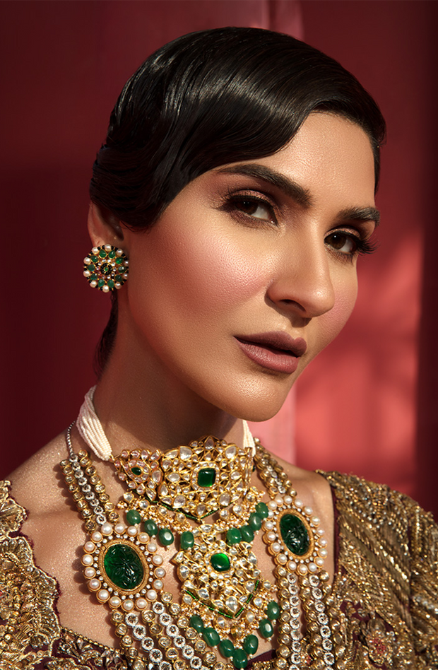 Elegant Maroon Bridal Lehenga with Gold Accents