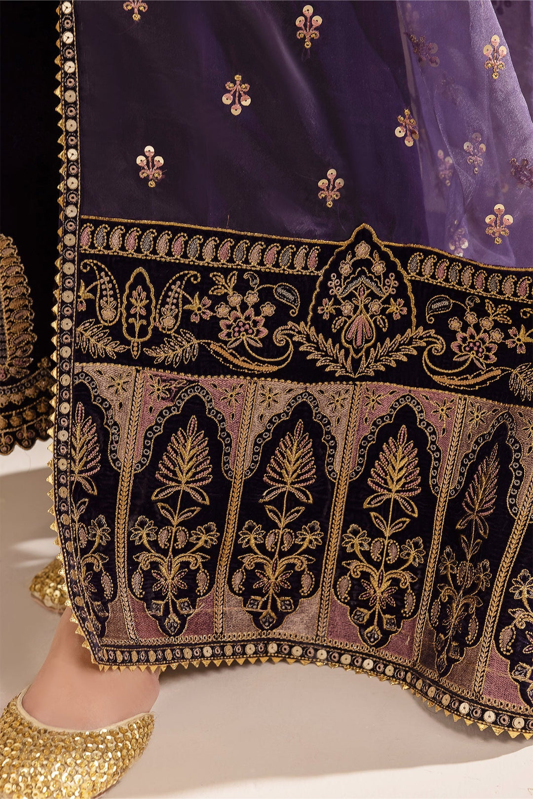 Rich Velvet Dress with Organza Details