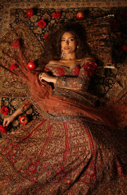 Exquisite Red Pakistani Bridal Lehenga Set for Elegance