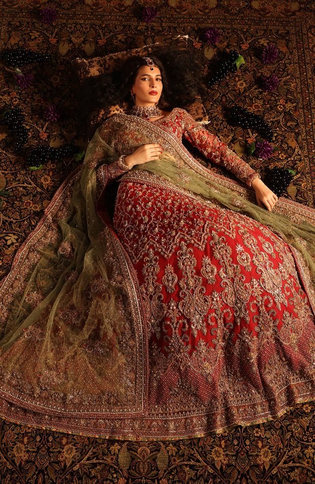 Regal Classic Red Pakistani Bridal Lehenga for Weddings