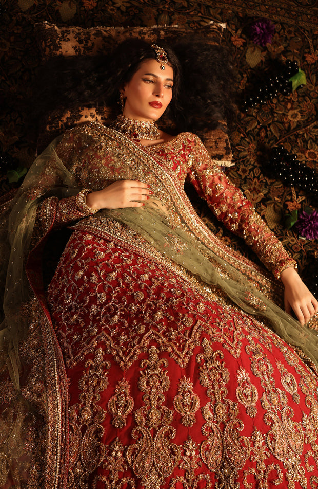 Regal Classic Red Pakistani Bridal Lehenga for Weddings
