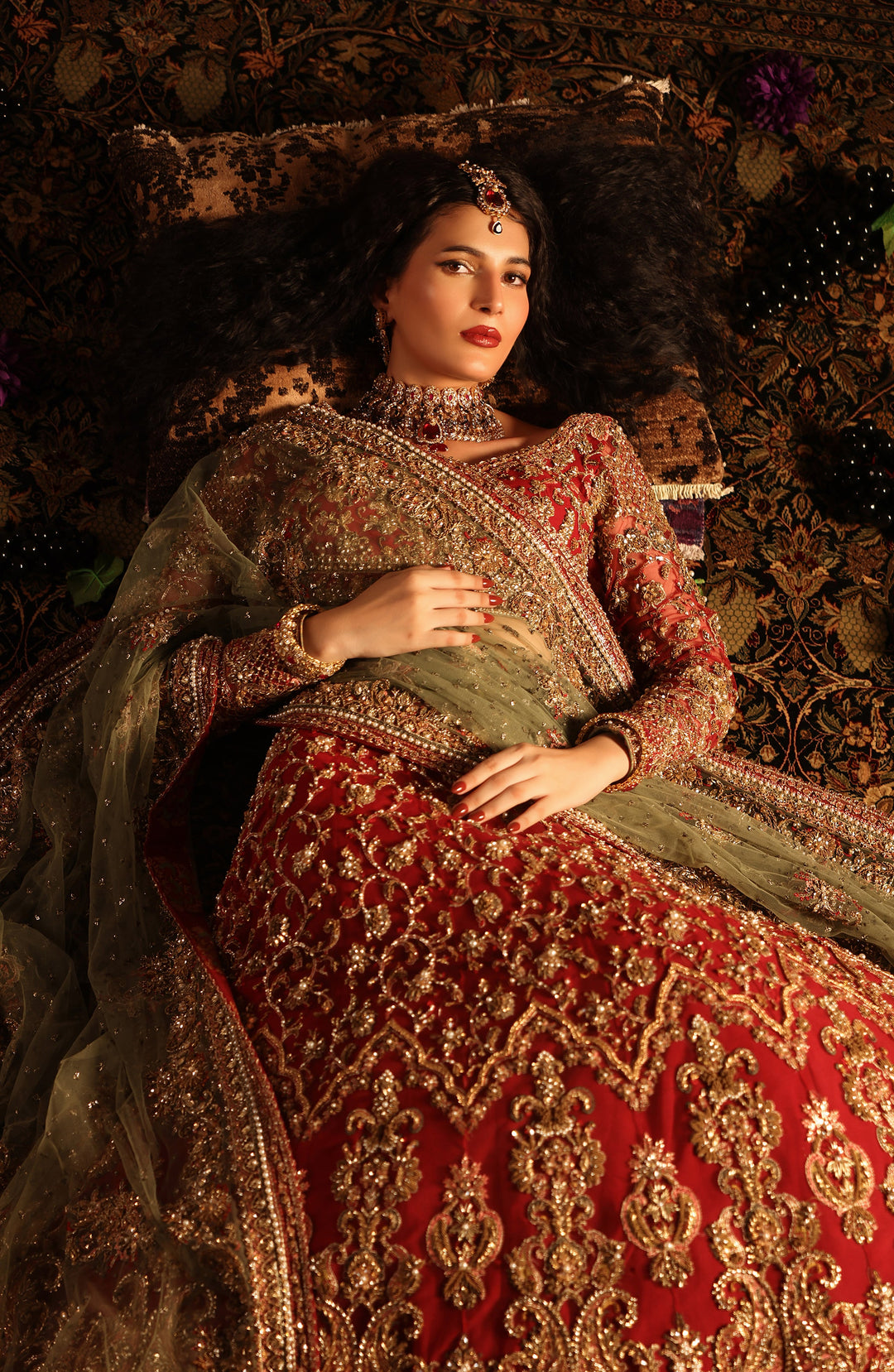 Regal Classic Red Pakistani Bridal Lehenga for Weddings