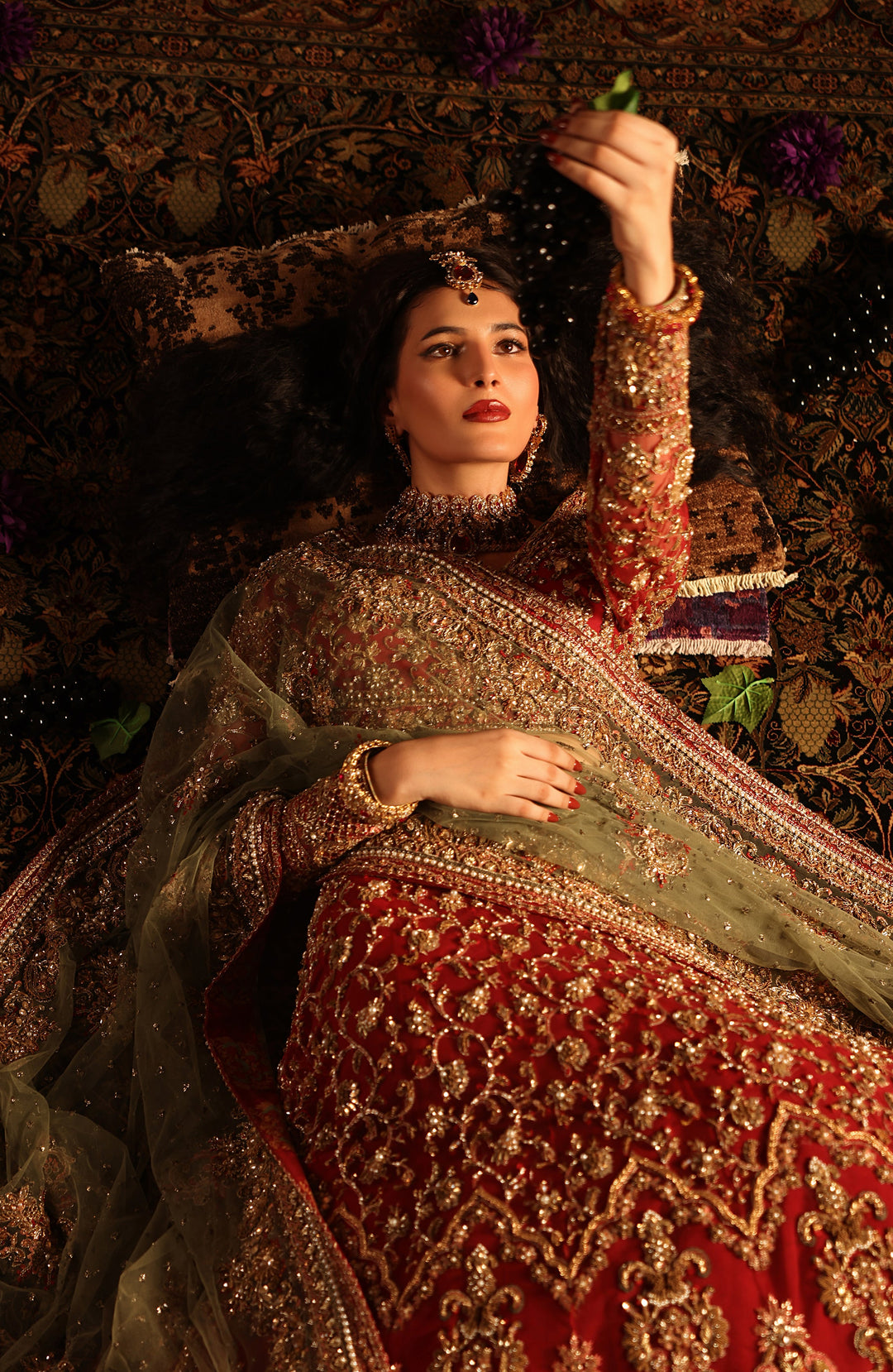 Regal Classic Red Pakistani Bridal Lehenga for Weddings