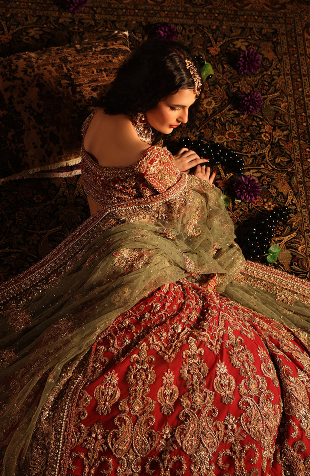 Regal Classic Red Pakistani Bridal Lehenga for Weddings