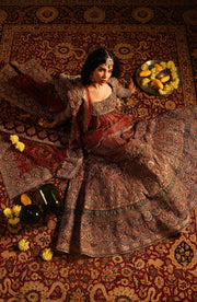 Regal Deep Maroon Pakistani Bridal Dress Ensemble