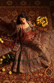 Regal Deep Maroon Pakistani Bridal Dress Ensemble