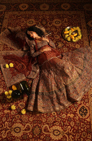 Regal Deep Maroon Pakistani Bridal Dress Ensemble