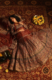 Regal Deep Maroon Pakistani Bridal Dress Ensemble