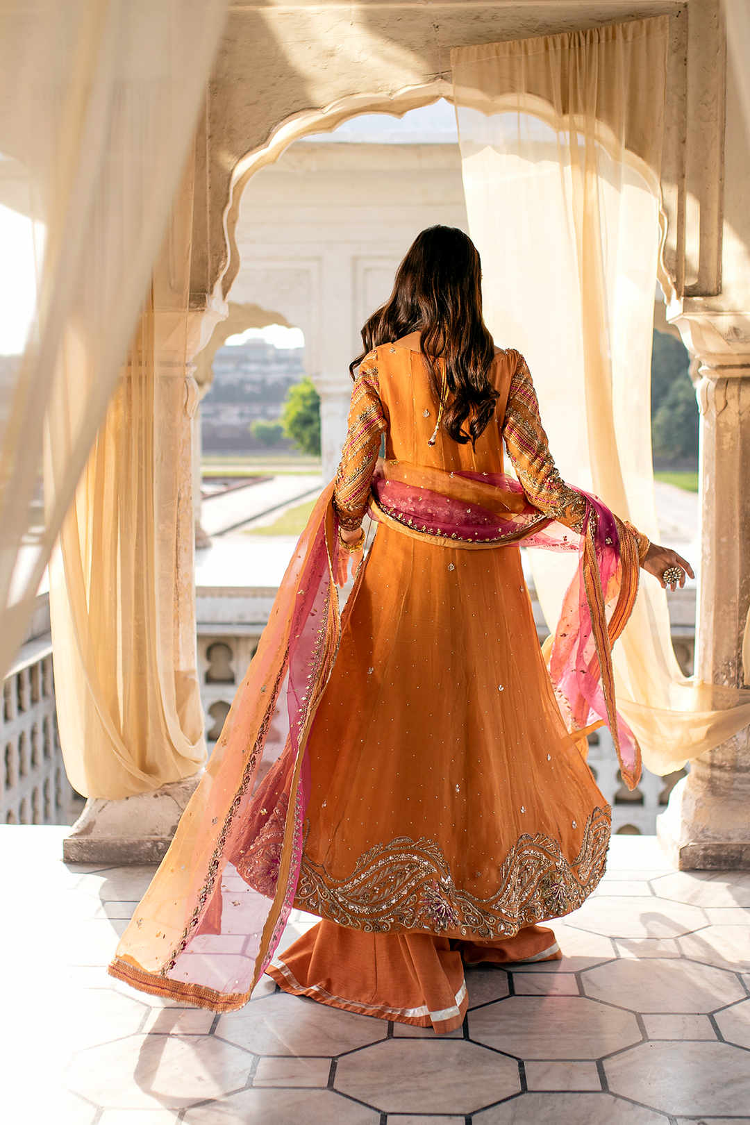 orange bridal dresses pakistani Bageecha-best bridal in Pakistan-fashion designer- Ayesha and usman XL