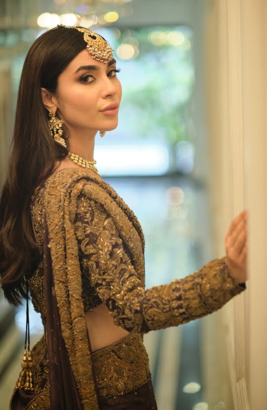 Traditional Deep Purple Pakistani Bridal Lehenga Ensemble