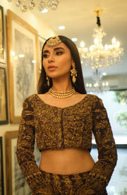 Traditional Deep Purple Pakistani Bridal Lehenga Ensemble