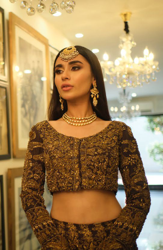 Traditional Deep Purple Pakistani Bridal Lehenga Ensemble