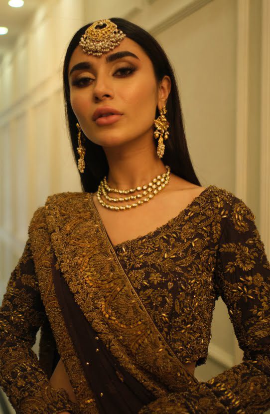 Traditional Deep Purple Pakistani Bridal Lehenga Ensemble