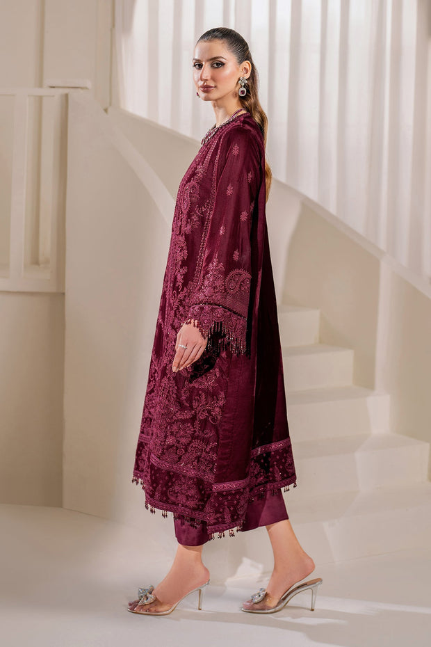 Embroidered Velvet Shirt Set
