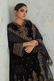 Embroidered Velvet Dress with Dupatta